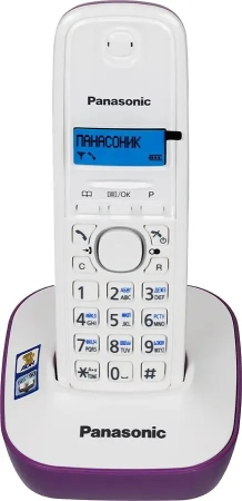 Радиотелефон DECT Panasonic KX-TG1611RUF фиолетовый/белый АОН